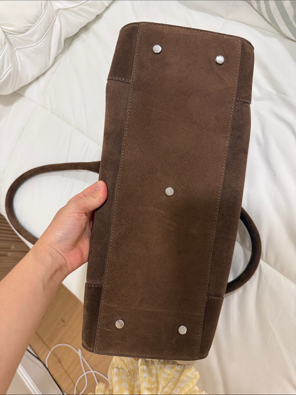 COS small studio bowling bag - suede brown - Picture 8 of 8